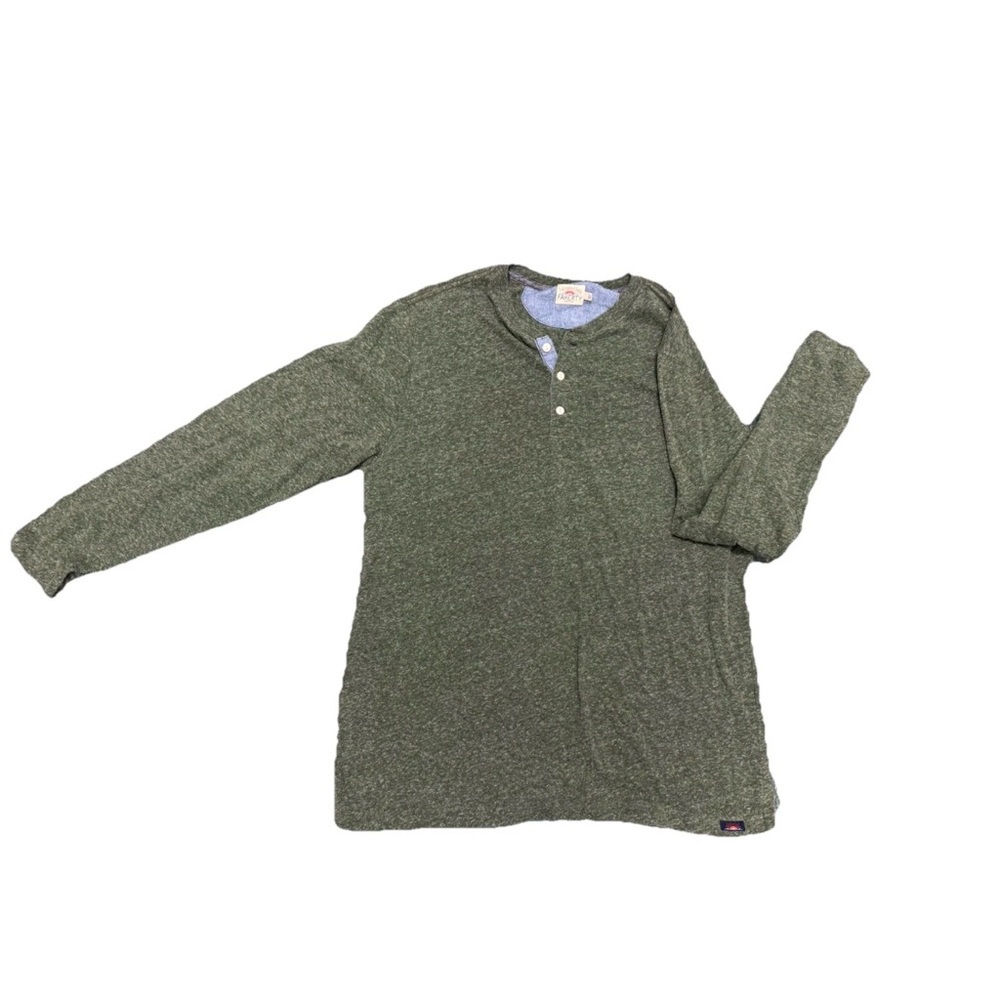 Faherty Olive Green Long-Sleeve Henley Top